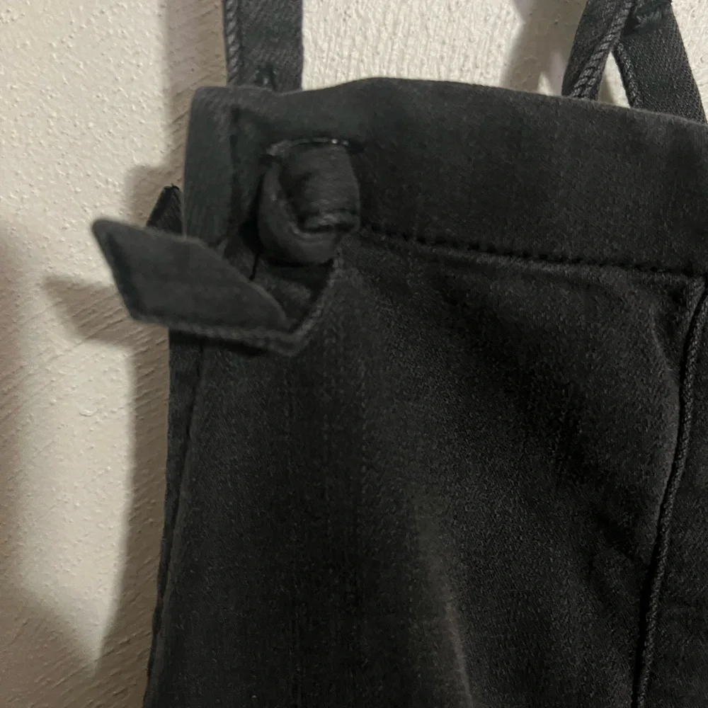 OSHKOSH B'GOSH Classic Denim Bib Overall Shorts Tie Closure Denim Black Girls 14